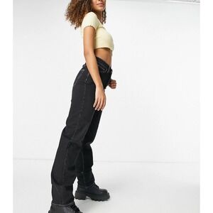 TOPSHOP Jeans Denim Buckle Carpenter Straight Leg Womens Size 26x30 Actual 24x27